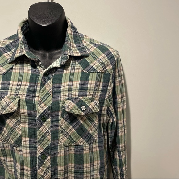 David Bitton Buffalo Green Plaid Women’s Button Down Shirt - Small Petite (S/P) - Picture 2 of 9